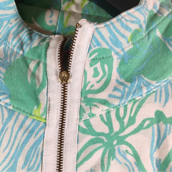 Lilly Pulitzer Popover Womens Size Small Green Skipper Pullover Quarter Zip - Picture 3 of 12